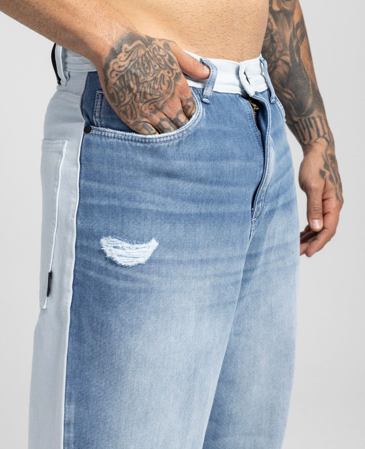 Two tone Jean Baggy