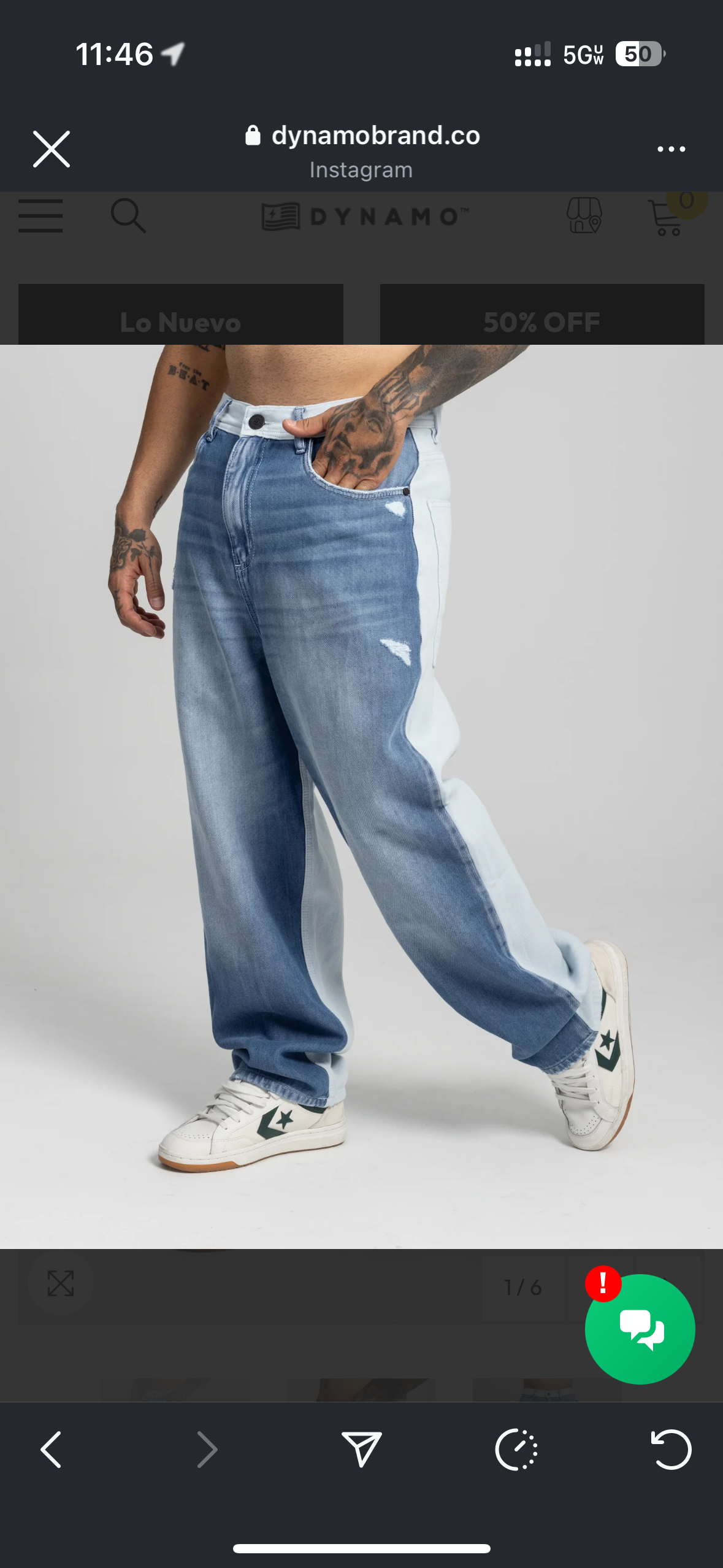 Two tone Jean Baggy