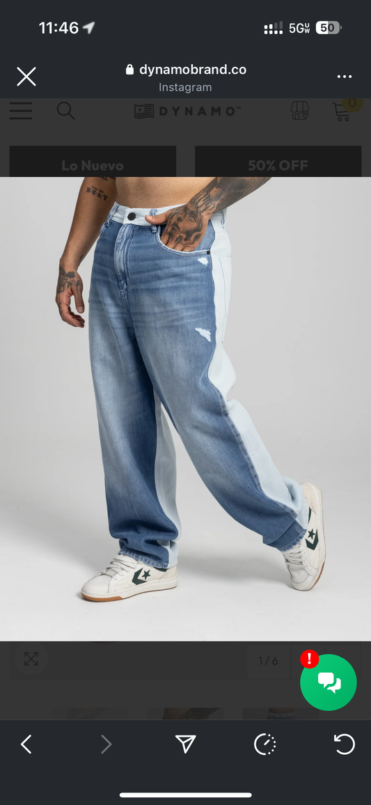 Two tone Jean Baggy