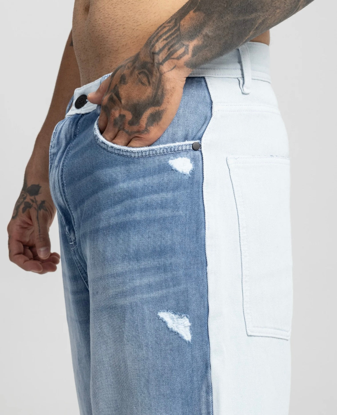 Two tone Jean Baggy